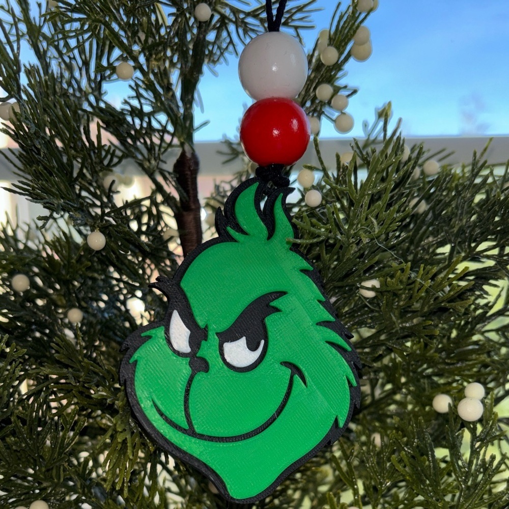 Green Grinch Christmas Ornament